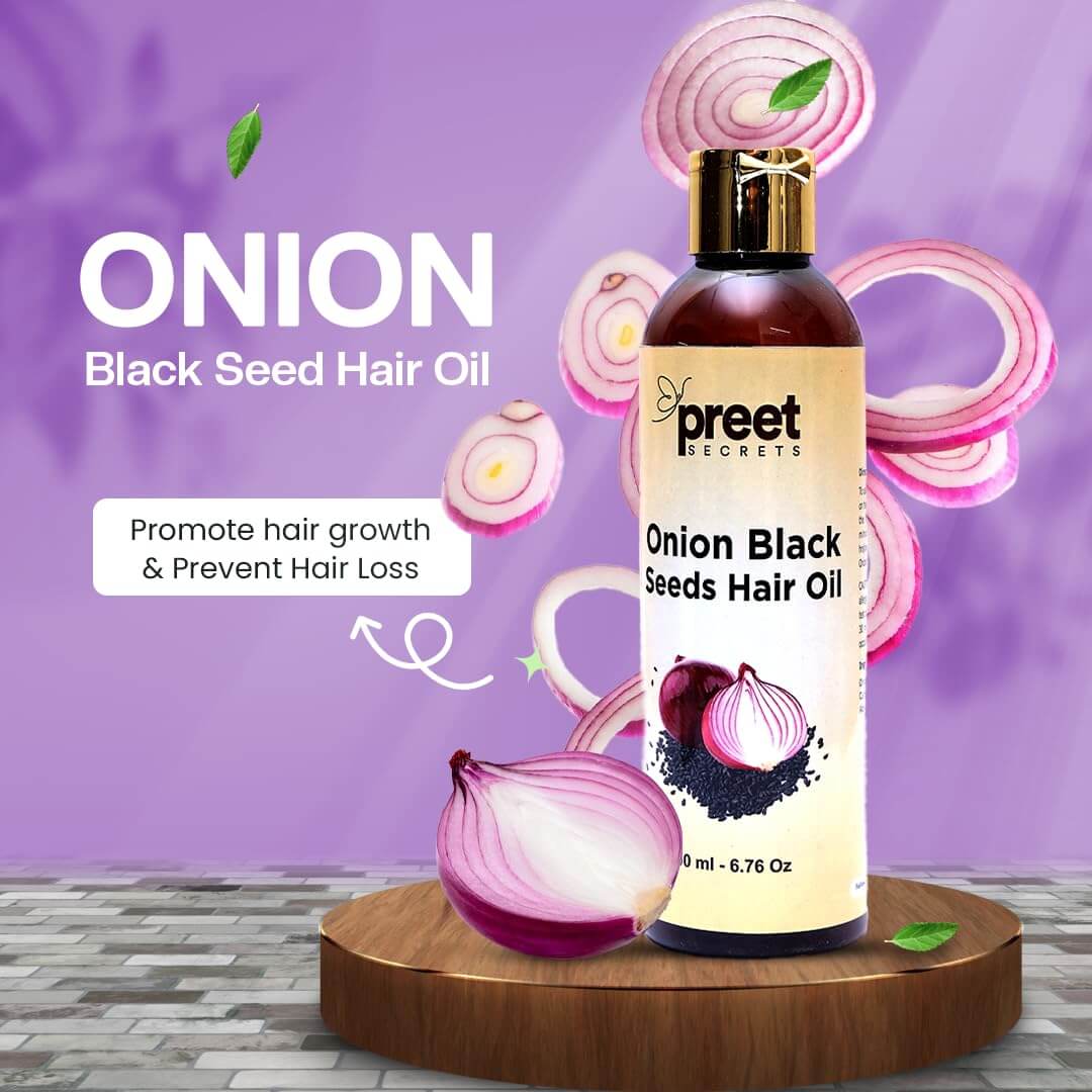 Onion & Black Seeds (Kalonji) Hair Oil | Preet Secrets