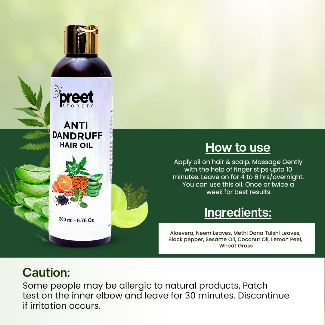 Anti Dandruff Hair Oil | Natural Scalp Treatment | Preet Secrets